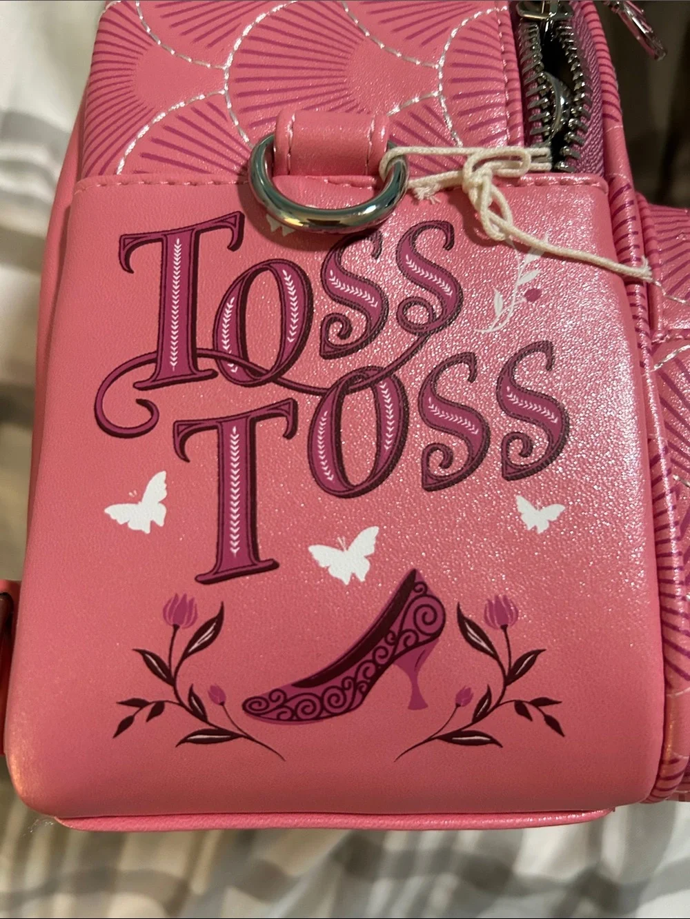 Loungefly Pink 'Wicked' Embossed Shell Mini Backpack